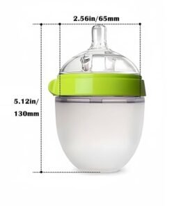 Bebiland 150ml Natural Feel Baby Bottle, Soft and Squeezy, Easy to Clean, Dual Anti Colic Vent Bottle for Baby, Infants and Newborn(Green)