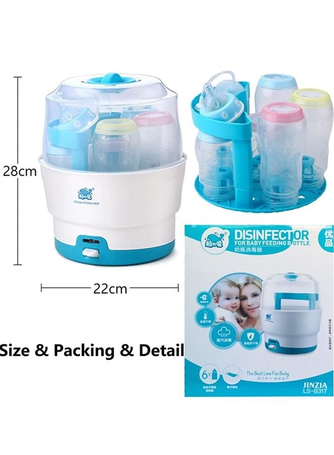 Beauenty Baby Bottle Sterilizer Bottle Steam Sterili-zer for Baby Bottles BPA Free Pacifiers Breast Pumps Large Capacity and 99.99% Cleaned in 8 Mins Holds up to 6 Bottles Easy to Operate