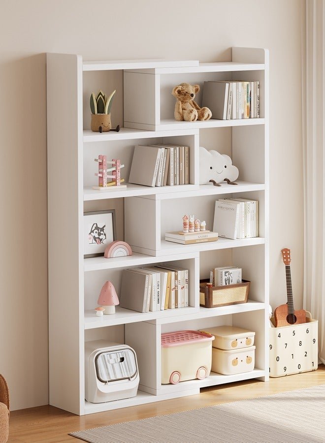 C&C Home Multi Tiers Double Sided Storage Adjustable Creative Style Book Shelves Modern Tall Corner Bookcase 15 mm Thick Wood Storage Rack for Bedroom Living Room and Home Office 95x24x146 cm