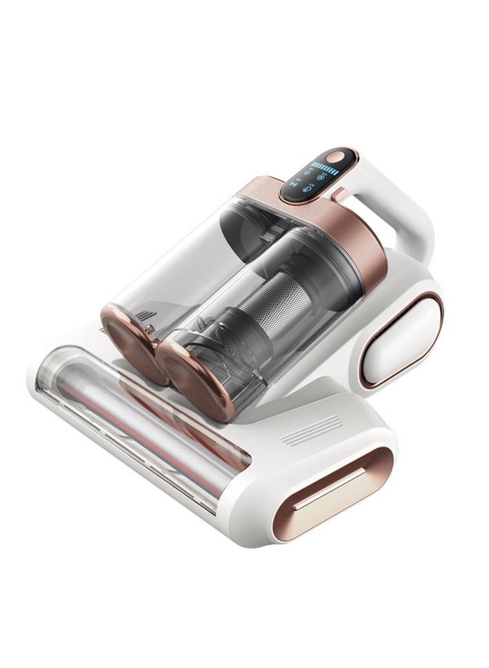 Vacuum Cleaner 13Kpa Bed Vacuum Cleaner 273nm UV-C Light & Ultrasonic Heating Tech 400W Handheld Vacuum Wide Suction Port 0.5L Capacity Double Cup for Pillows Cribs Sofa Blac