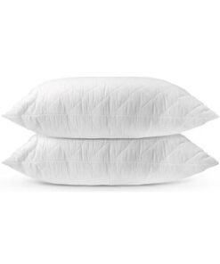 Hotel Linen Klub Pack of 2  Quilted Pillow Queen (50 x75cm)-Outer Cover : 144TC Cotton Blend  Fabric Filling:650grams Soft Fiber  Diamond Quilt Pattern