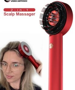 Eworld 2-in-1 Electric Scalp Therapy Massager with LED Red Light Hair Growth, Portable Waterproof Head and Scalp Massager Brush, Assorted Colors
