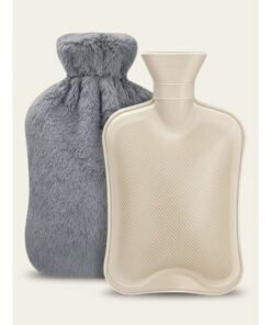 Cloudlyn 2L water capacity hot water rubber bag with plush cover  for cramps and pain relief classic style grey