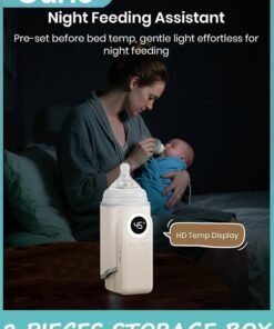 Garlo Portable Bottle Warmer for Travel, 4-in-1 Fast-Heating & Precise Temperature, Fast Charging for Breast Milk/Formula Milk Warming,Fit Car, Airplane & On-The-Go Baby Bottle Warmer - Image 4