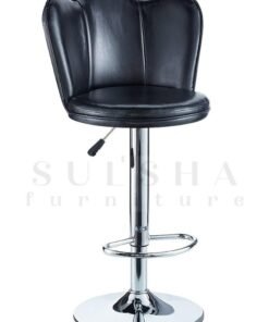 SULSHA Modern Height Adjustable Chair , Bar Chair , Bar Stool Set Leather Padded Stool BLACK/Silver1