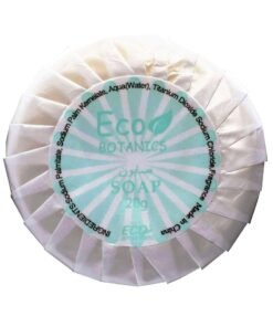 Eco Botanics Round Pleat Wrapped Mini Soap Bar For Hotel Amenities