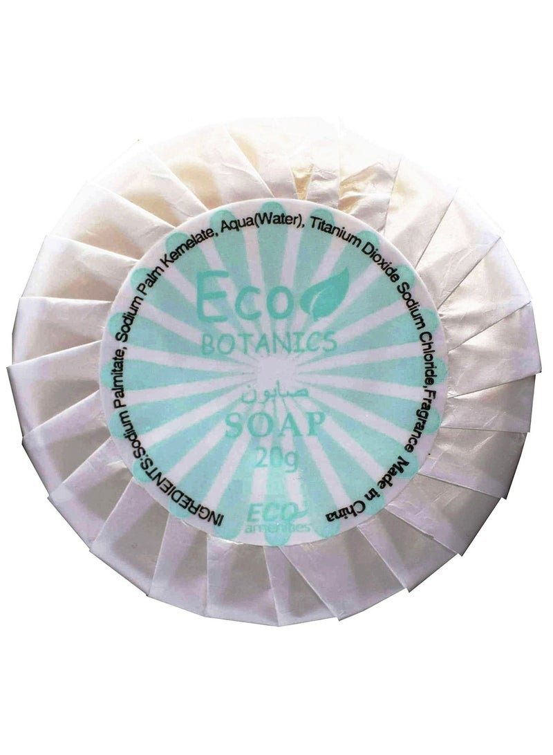 Eco Botanics Round Pleat Wrapped Mini Soap Bar For Hotel Amenities