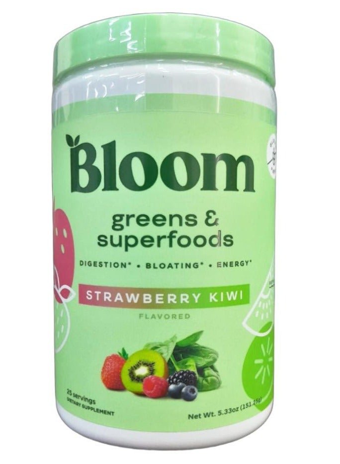Bloom Nutrition Greens and Superfoods, Strawberry Kiwi - 5.33 oz