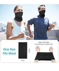 Tersely 2 Pack Breathable Cooling Neck Gaiters, Ice Silk Face Shield Scarf, Multifunctional Headwear Bandana Face Cover,UV Protection Headband Scarf,Reusable Stretchy Balaclava (Black+White) - Image 3