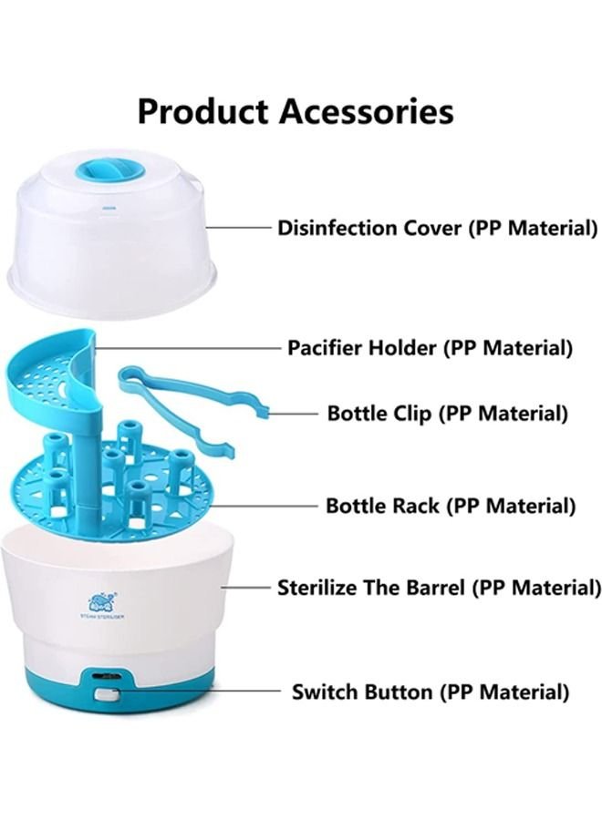 Beauenty Baby Bottle Sterilizer Bottle Steam Sterili-zer for Baby Bottles BPA Free Pacifiers Breast Pumps Large Capacity and 99.99% Cleaned in 8 Mins Holds up to 6 Bottles Easy to Operate - Image 2