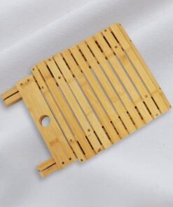 WAOKN Home bamboo folding stool, multifunctional cooling stool, portable solid wood, folding stool, natural bamboo chair, can be used for indoor bathroom, outdoor picnic, fishing stool and other purposes, suitable for adults and children.