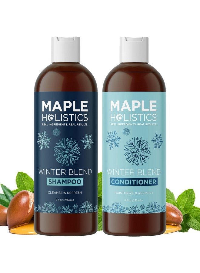 Maple Holistics Sulfate Free Hard Water Shampoo and Conditioner - Hard Water Hair Treatments of Product and Minerals with Five Mint Essential Oils for Replenishing Hydration and Hair Shine - Paraben & Cruelty Free