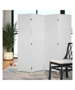 Hanaiette Room Divider / Partition 4 Panel White Color - Size ( L x W  ) 200x180 cm - Image 4