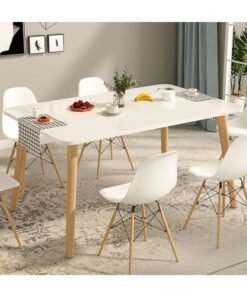 Wooden Dining Table Kitchen Table with Solid Wood Legs Home Writing Table for Home Living Room Office (120*60*73CM)