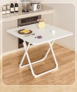 Folding Table Square Dining Table Round Corner Design Coffee Table Back Fixing Clips Study Table Stable Structure Portable Picnic Table Corner Protector