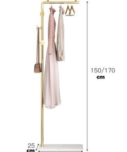 ZCM-HAPPY Space-Saving Floor Standing Metal Clothes Hanger Stand with Thickened Rock Board Base - Simple and Compact Design for Bedrooms and Indoor Use 170CM - Ideal for Small Spaces