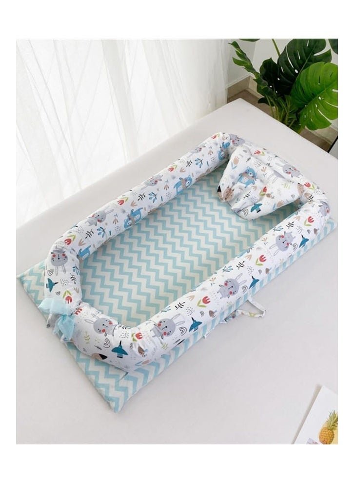 NKX Pure Cotton Portable crib mid-Bed Detachable and Washable Newborn Baby sleeping Artifact foldable Bionic Bed