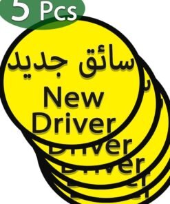Lena Gaga New Driver Sticker Car Sign | High-Visibility Warning Decal | Waterproof & Universal Fit | 15cm Diameter, Pack of 5