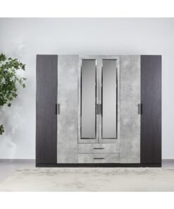 Home Box Scott 6-Door Wardrobe with Drawers and Mirror
