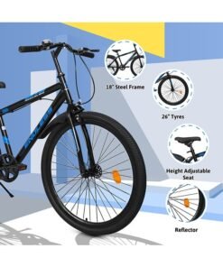 ENDLESS  High Carbon Steel Mountain Bike|18 Inch Frame Size | 26 Inch Wheel Size | Single Speed | Dual Disc Brakes | Bike For Men & Women | Black Blue Color - Image 3