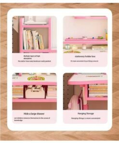 Alternative view of Adjustable Height Children Kids Study Desk and Chair Set,Multifunctional School Student Writing Desk Study Table and Chair Set with Storage Drawer, Sturdy Reading Chair Desk