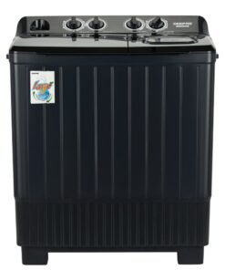 GEEPAS Semi Automatic Twin Tub Washing Machine | Equipped with Big Pulsator and Spin Dry | Efficient Performance and Classic Design | Perfect for Home, Apartments, etc. | 14 kg 700 W GSWM18054 Black