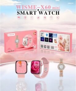 Wisme X60 Mini Smart Watch Pink – 3-Step Smart Health Tracking, AMOLED Display, Stylish Jewelry Smartwatch for Women, Fitness Tracker, Heart Rate Monitor, Best New Year Gift