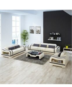 Ripple FURNITURE European Luxury Loveseats Living Room Sofa Set Home Furniture 6 Seats Sofa With Table (Beige)  225X95X88