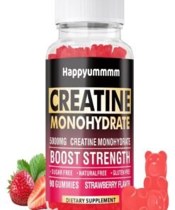 Happyummmm Creatine Monohydrate Gummies 5000mg for Men & Women, Creatine Monohydrate Chews for Muscle Strengthening, 90 Count (Pack of 1)