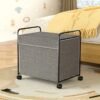 XiuWoo Extra Large Rolling Fabric Storage Bin with Wheels Collapsible Organizer for Toys, Stuffed Animals, and Household Items, Hand Washable Metal Frame Design, Household Item Organizer Collapsible Design Easy Mobility Wheels, Toy Storage