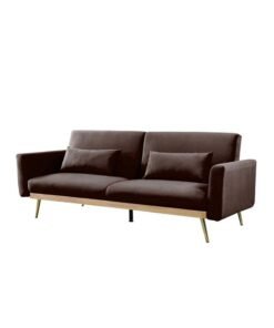Alternative view of DANUBE HOME Flare Fabric Sofa Bed  Modern Design Two Seat Sofas Comfortable Living Room Furniture 187 x W 77 x H 77 cm Brown