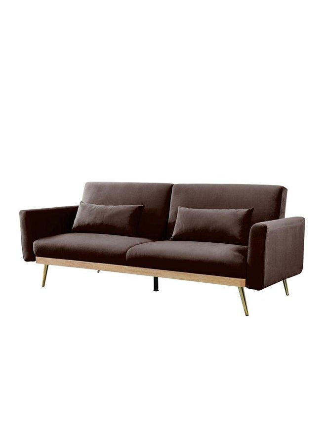 DANUBE HOME Flare Fabric Sofa Bed Modern Design Two Seat Sofas Comfortable Living Room Furniture 187 x W 77 x H 77 cm Brown - Image 2