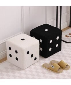 Dice Ottoman Cube Chair，Small Square Footstool，Sponges Upholstered Footstool，Cube Bench，Lambswool Footstool，Dice Stool.for Living Room,Bedroom,Homeoffice Removable and Washable