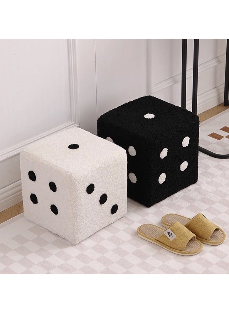 Dice Ottoman Cube Chair,Small Square Footstool,Sponges Upholstered Footstool,Cube Bench,Lambswool Footstool,Dice Stool.for Living Room,Bedroom,Homeoffice Removable and Washable
