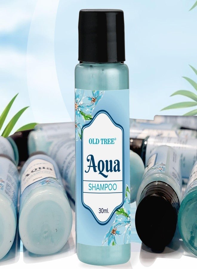 Old Tree Aqua Hotel Shampoo Toiletries Kit 30ml - (Pack of 100) | Travel Size Aqua Mini Hair Shampoo for Travelling, Hotel Room, Guest Supply | Hotel Amenities & Accessories
