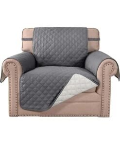 MIXDE 1 Seater Removable Waterproof Sofa Cover,Thick Quilted Checkered Pattern, With Elastic Band