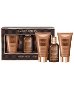 Baylis & Harding Black Pepper and Ginseng Mini Trio Toiletries Luxury Gift Set for Mens | Vegan Friendly, Body Wash, Shower Gel and Shampoo | Travel Size Grooming Kit