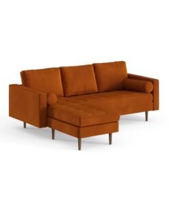 ALWASIT HOME Luxurious Geo Velvet Sectional – L-Shape