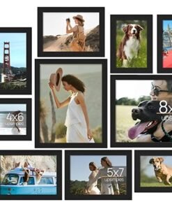 Beauenty 10 Pack Picture Frames for Wall Decor Living Room, Multi Sizes 4x6, 5x7, 8x10 Photo Frames for Room Decor and Wall Art, Classic Black Home Decor Frames