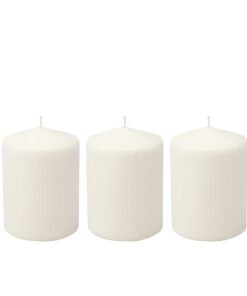 Lukadah Premium Quality Unscented Pillar Candles 2 x 2 Inch, Long Burning Hours, Decorative Pillar Candles, SPA Candles - Dripless Clean Burning Dinner Candle | Set of 3