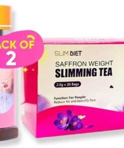 Saffron Slim Diet Saffron Weight Loss Slimming Tea and Capsules, Dynamic Duo for Accelerated Weight Loss and Powerful Fat Burning with Detox Herbal Tea (30 Tea Bags) and Antioxidant-Rich Capsules (60 Capsules