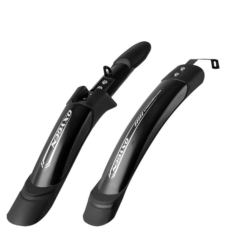 OXYGEN Cycle Mudguard Set for MTB Bicycle | Front & Rear Splash Guards for 24–29 Inch Wheels | Lightweight, Flexible Plastic Mudguards for Road, Mountain, Hybrid Bikes with 2.5 Inch Tire Compatibility