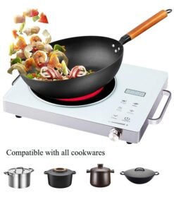 Joshberg Infrared Cooker,Single Infrared Ceramic Hot Plate,Induction Cooker Electric Infrared Burner Compatible for All Cookwares - White