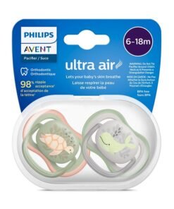 Alternative view of Philips Avent Soother Ultra AIR 6-18M For Boys, 2 Pieces | No.1 Brand Recommended by Moms Worldwide | Light, Breathable, BPA free, Orthodontic with Sterilization Case