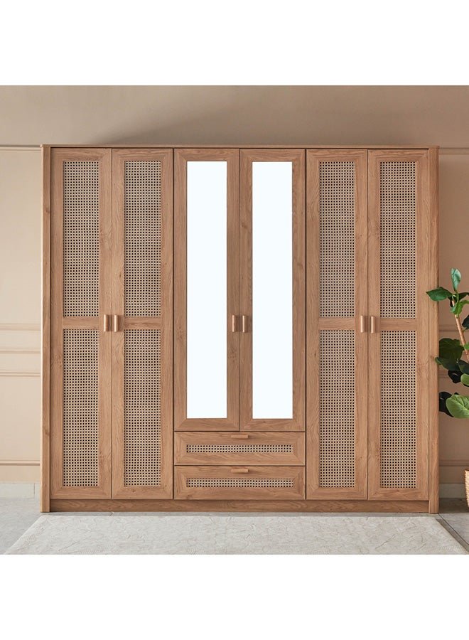 Home Box Java 6-Door Wardrobe With 2 Mirrors 55 x 220 x 240 cm