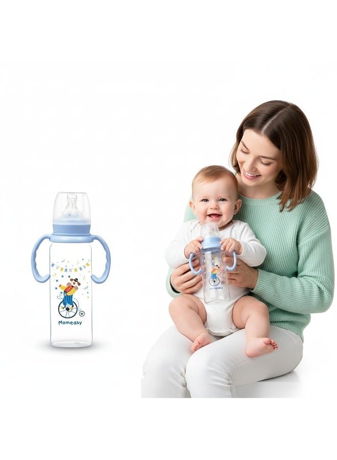 Momeasy Standard Feeding Bottle with Handles – 8oz / 240ml 44604 Blue - Image 2