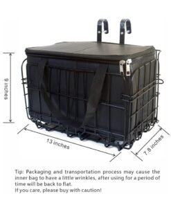 Alternative view of DUNISO Bike Basket With Foldable Design, Large Capacity, Easy Install, Waterproof Inner Bag, Black 13.3x7.8x8.6 in
