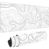 NNEWVANTE Super Smooth Fabric,Minimalist Desk Mat Topographic Pattern Gaming Mouse Pad Large Desk Pad with Stitched Edges Gaming Mousepad Aesthetic Deskmat, Keyboard Pad for Women Desk 31.5"x11.8" White