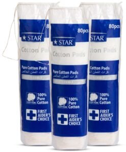 Star 240 Pads - Pure Cotton Makeup Pads (80 Pads x 3 Pack) - SZ Star