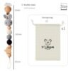 Bebiland Pacifier Clip for Boys Girl, Baby Wooden Pacifier Holder for Baby Dental Health, Rabbit Shape Gift, Toy